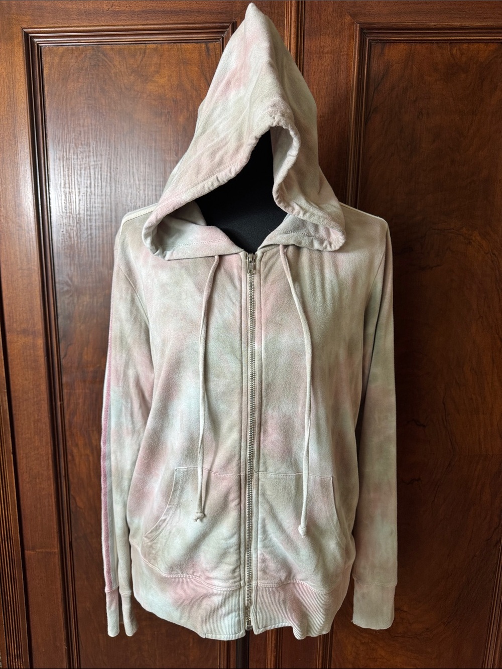 Johnny Was Pastel Tie-Dye Hooded Zip Jacket